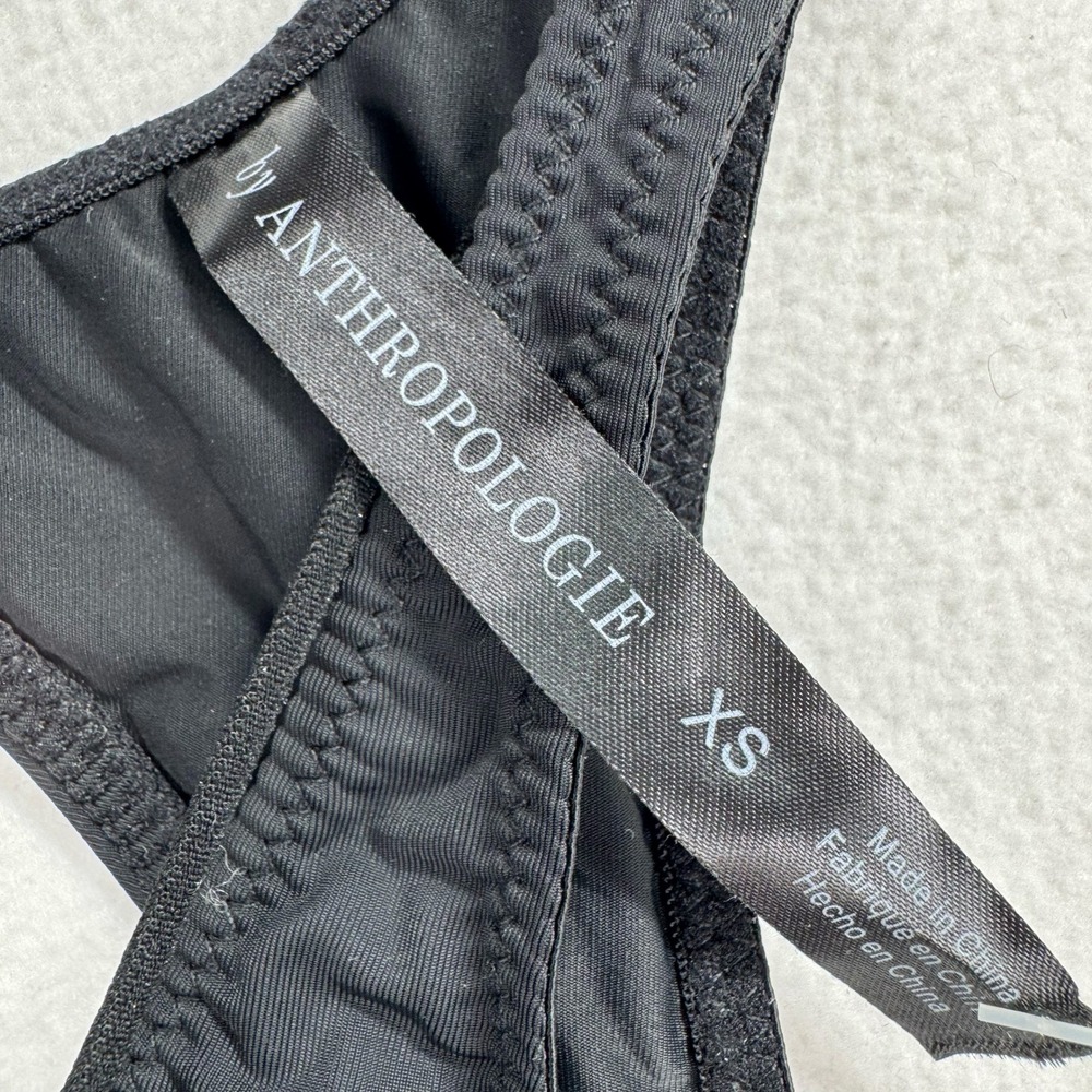 Anthropologie Womens Black Cutout Strappy One Piece Bodysuit Swimsuit XS - Picture 4 of 7